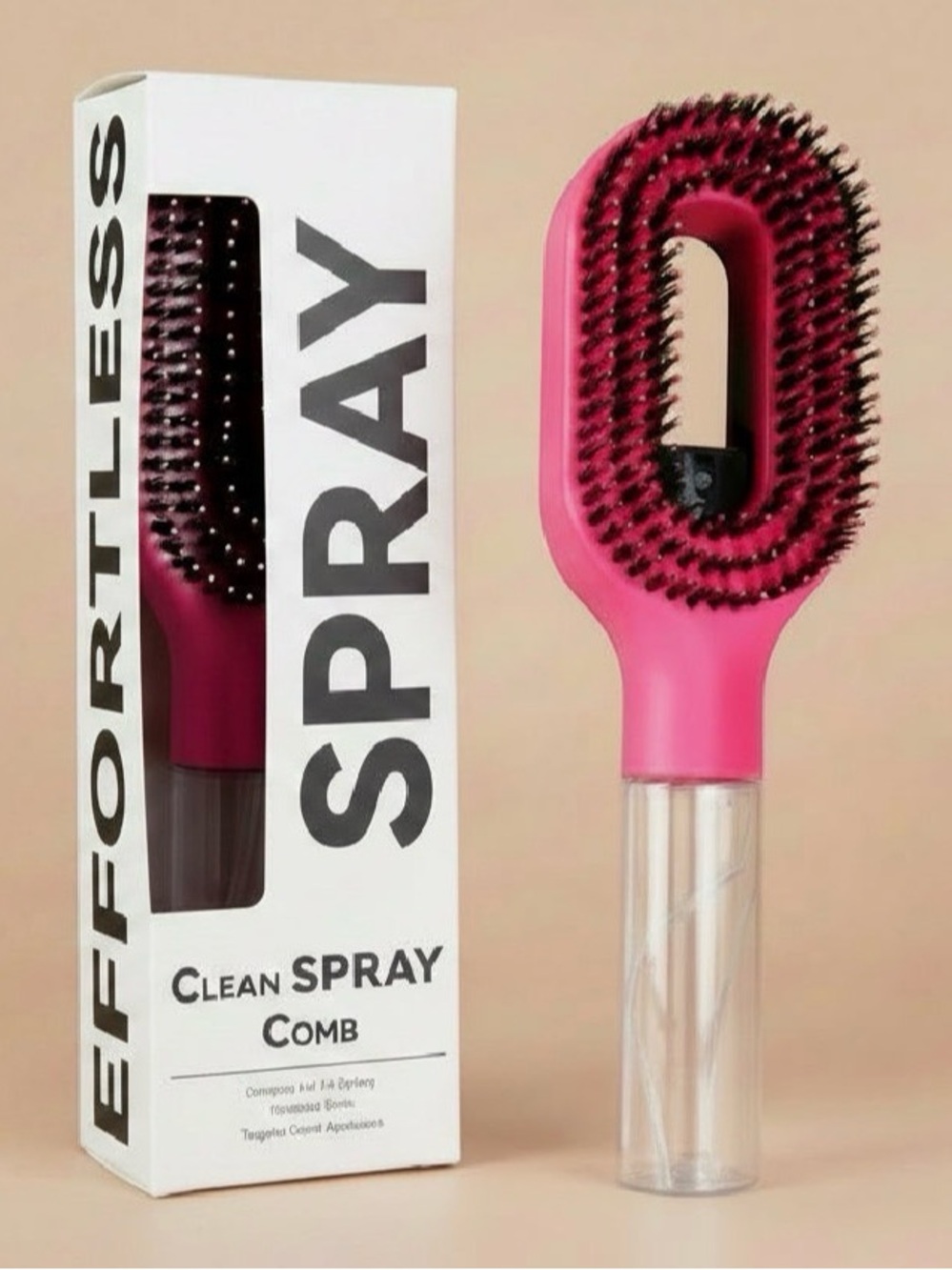 Clean Spray Comb Detangling Brush - Pink